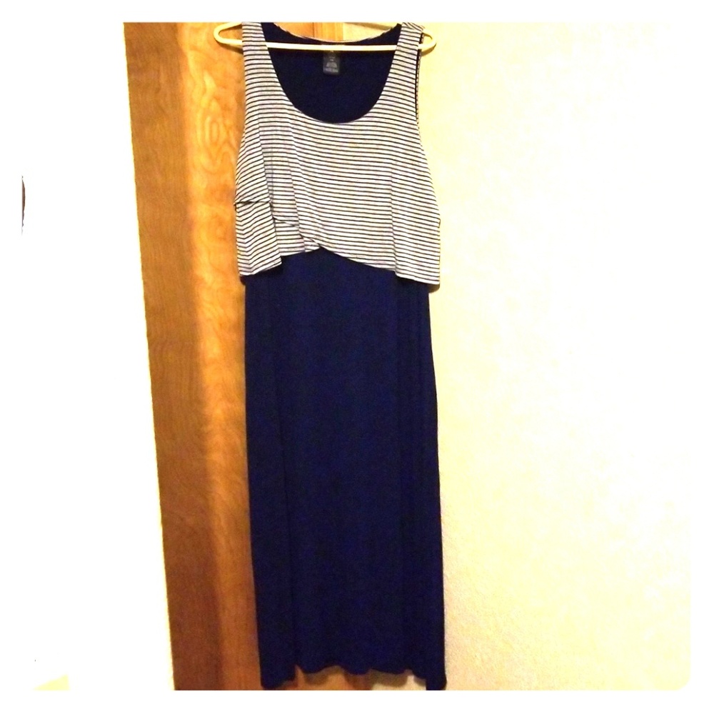 Blue gray maxi dress